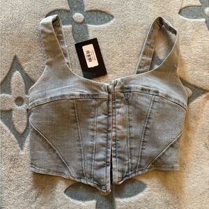 Gray Denim Women's Top